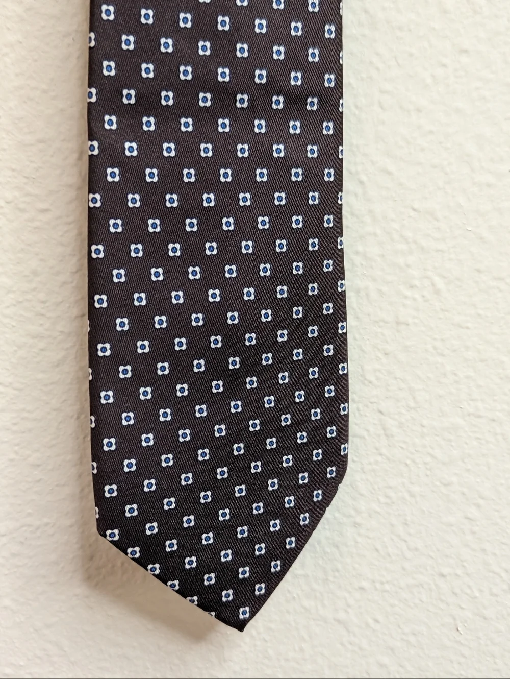 Giorgio Giarmo Pure Silk Tie | Made‎ in Italy | Brown | Floral Medallion Print
